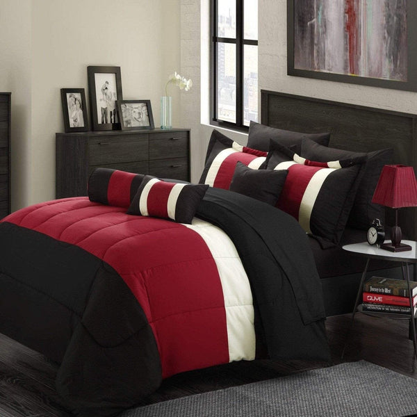 Chic Home Serenity 10 Piece Striped Comforter Set