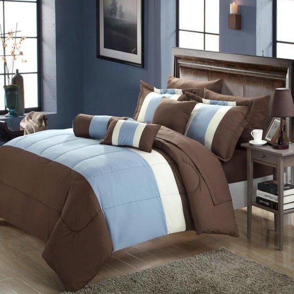 Chic Home Serenity 10 Piece Striped Comforter Set