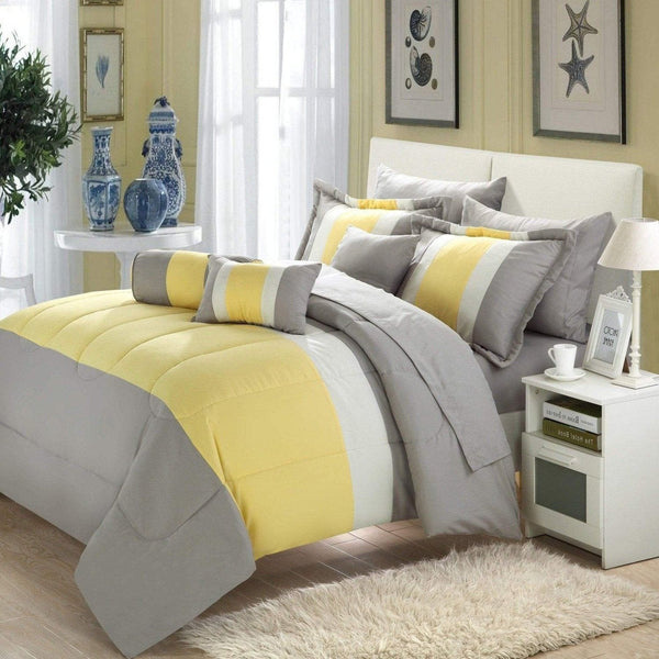 chic home Serenity 10 Piece Striped Comforter Set