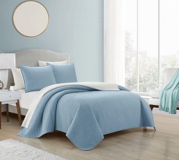 Chic Home St Paul 3 Piece Sherpa Lined Quilt Set