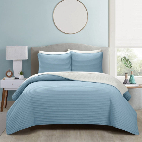 chic home St Paul 3 Piece Sherpa Lined Quilt Set