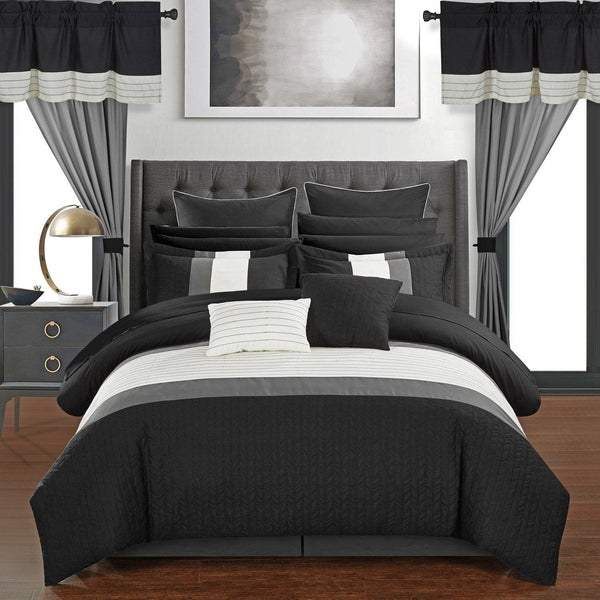 chic home Vixen 24 Piece Embroidered Comforter Set