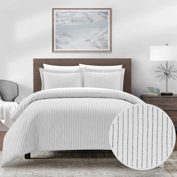 chic home Wesley 3 Piece Striped Duvet Cover Set