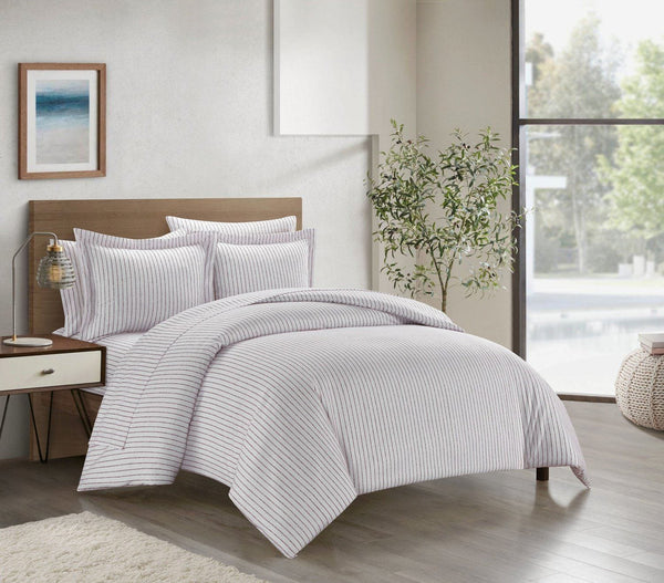 Chic Home Wesley 7 Piece Striped Duvet Cover Set