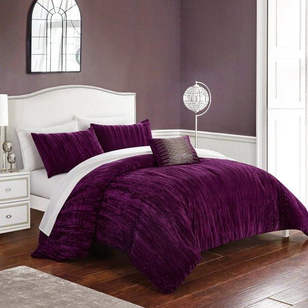Chic Home Westmont 4 Piece Velvet Comforter Set