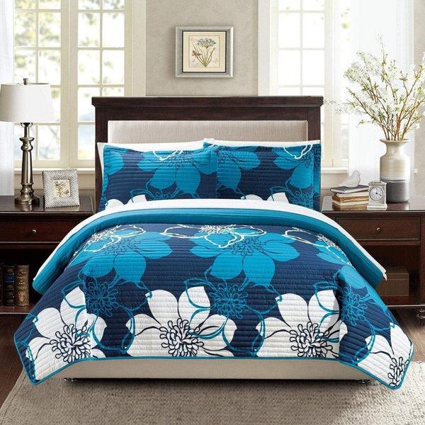 chic home Woodside 3 Piece Floral Quilt Set