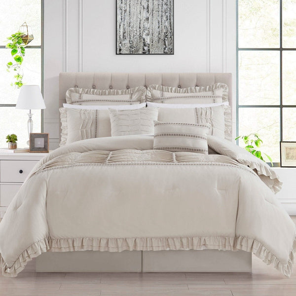 chic home Yvette 8 Piece Pleated Comforter Set