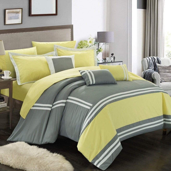 chic home Zarah 10 Piece Color Block Comforter Set