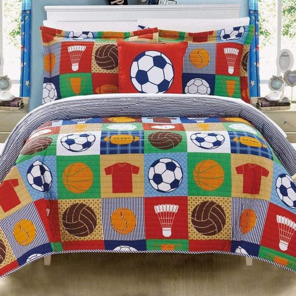 chic home Classic Sport 4 Piece Reversible Quilt Set