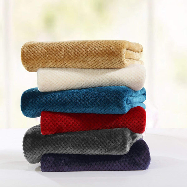 Chic Home Dijon Faux Fur Waffle Textured Throw Blanket