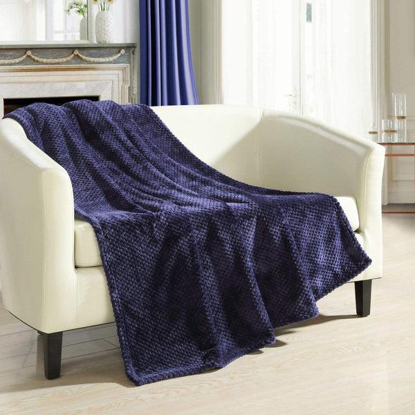 Chic Home Dijon Faux Fur Waffle Textured Throw Blanket