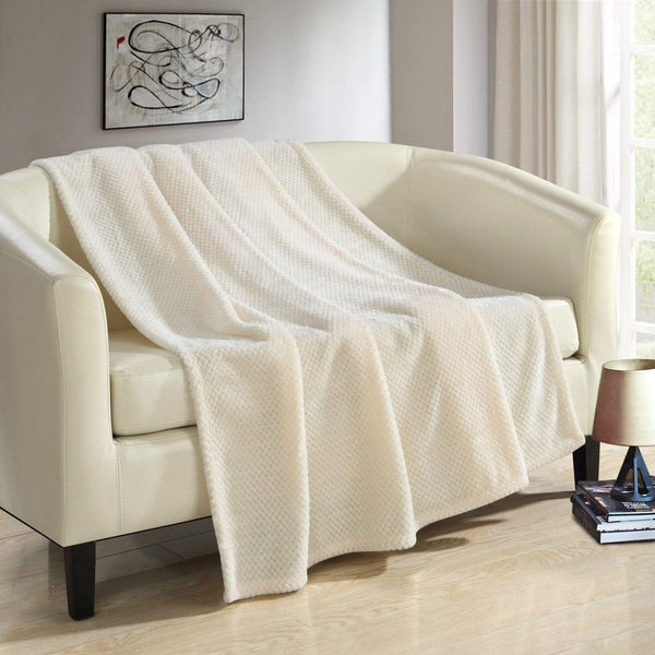 chic home Dijon Faux Fur Waffle Textured Throw Blanket