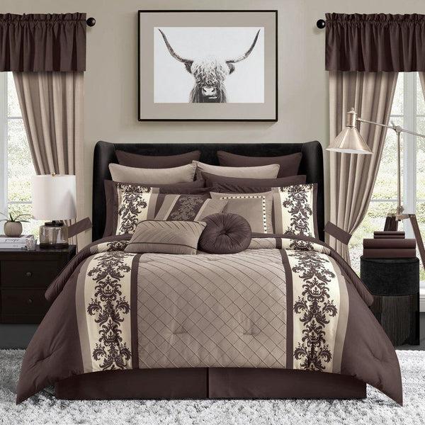 chic home Dorian 30 Piece Color Block Comforter Set