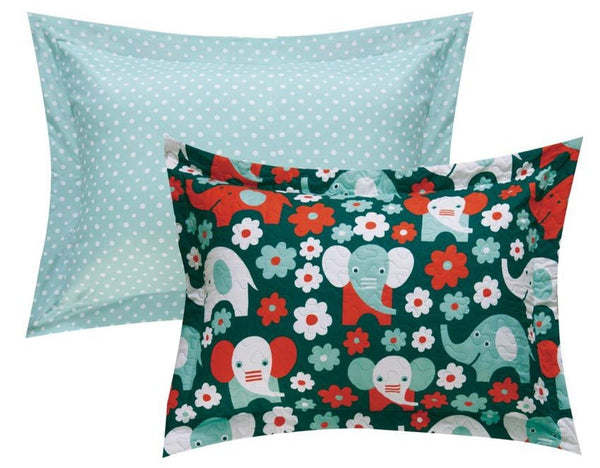 Chic Home Elephant Marsh 4 Piece Cute Elephant Quilt Set