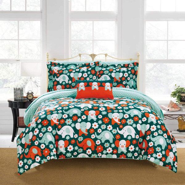 chic home Elephant Reprise 8 Piece Cute Elephant Comforter Set