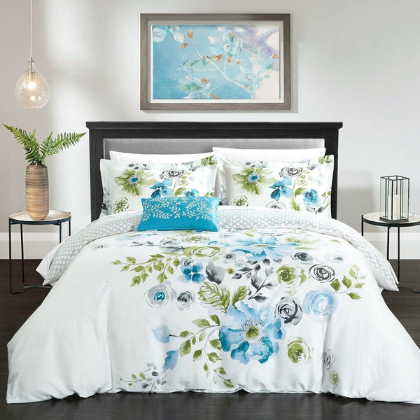 chic home Enchanted Garden 8 Piece Cotton Duvet Cover Set