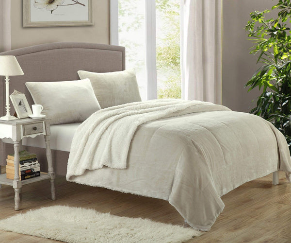 Chic Home Evie 3 Piece Blanket Set Ultra Plush Micro Mink Patchwork Stitched Bedding