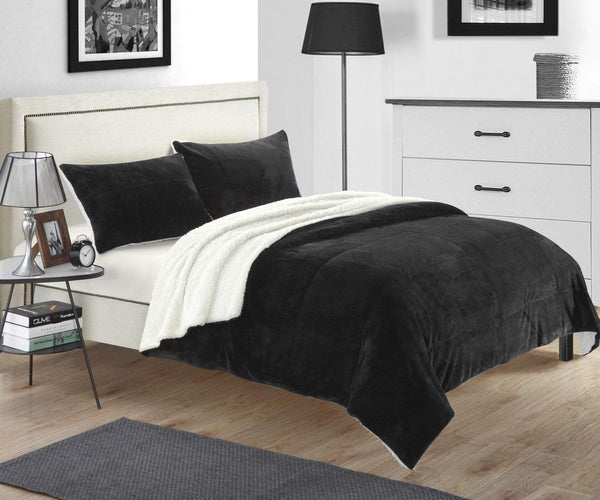 Chic Home Evie 3 Piece Blanket Set Ultra Plush Micro Mink Patchwork Stitched Bedding