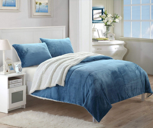 Chic Home Evie 7 Piece Blanket Set Ultra Plush Micro Mink Patchwork Stitched Bed In A Bag