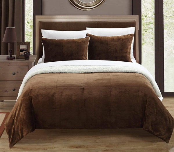 Chic Home Evie 7 Piece Blanket Set Ultra Plush Micro Mink Patchwork Stitched Bed In A Bag