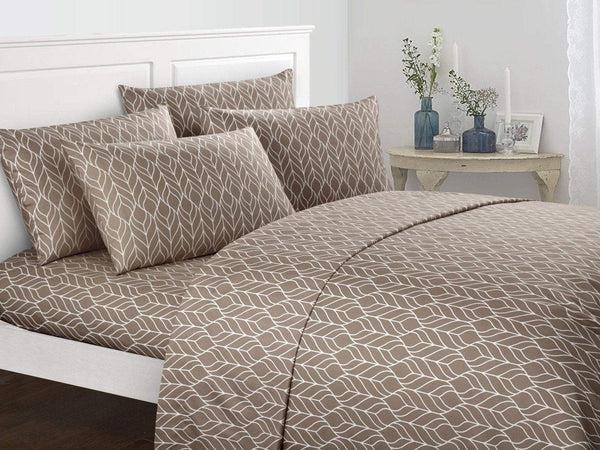 chic home Fallen Leaf 6 Piece Geometric Pattern Sheet And Pillowcases Set