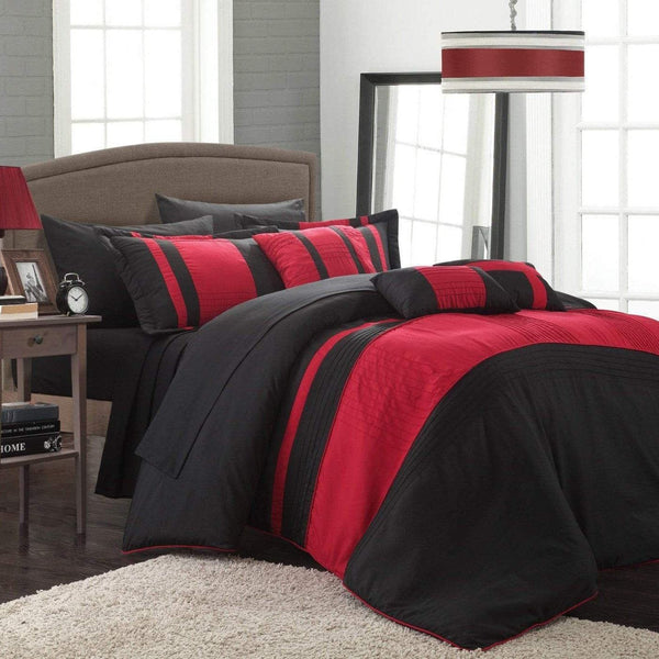 Chic Home Fiesta 10 Piece Color Block Comforter Set