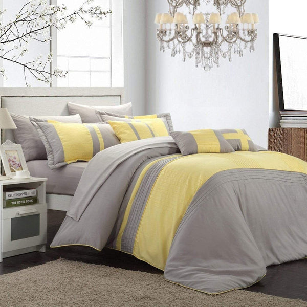 chic home Fiesta 10 Piece Color Block Comforter Set
