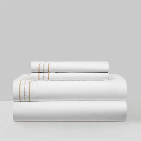 Chic Home Freya 4 Piece Embroidered Cotton Sheet Set