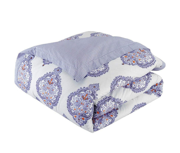 Chic Home Grand Palace 3 Piece 100% Cotton Comforter Set Reversible Global Inspired Print Lavender