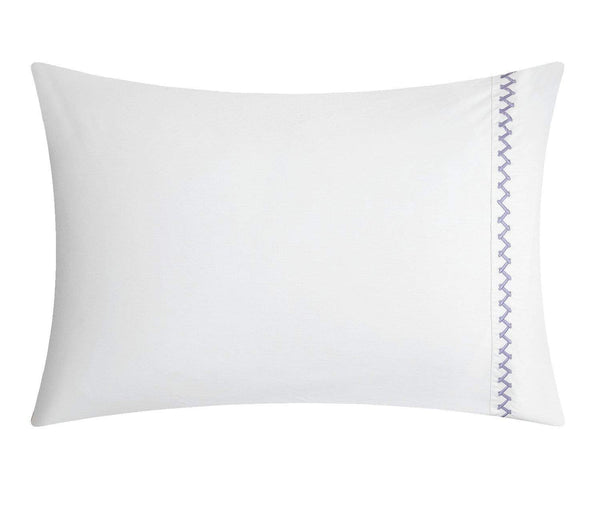 Chic Home Grand Palace 4 Piece 100% Cotton Sheet Set Lavender Hex Embroidered Ivory White