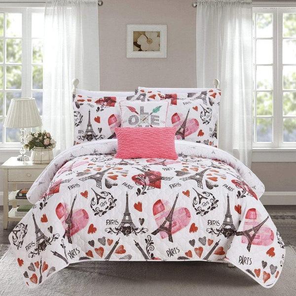 Chic Home Grand Palais 5 Piece Reversible Quilt Set