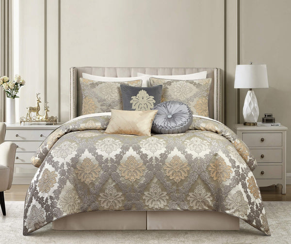 chic home Greta 6 Piece Chenille Medallion Comforter Set