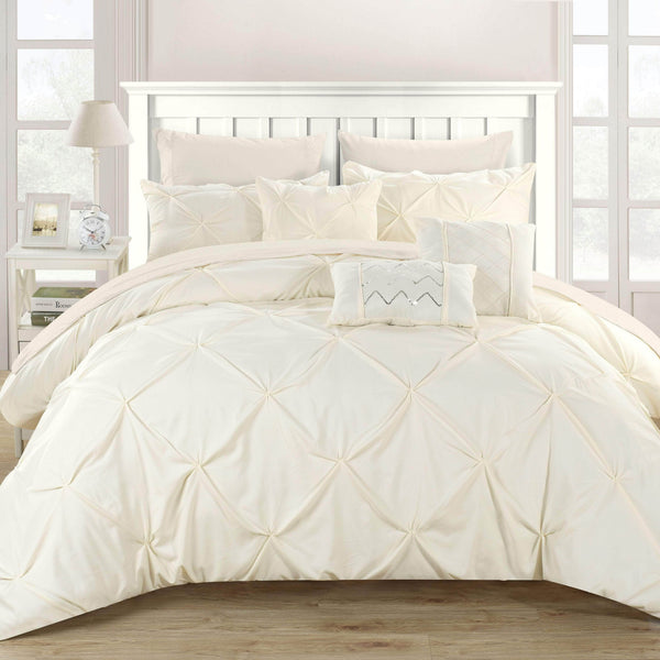 chic home Hannah 10 Piece Pinch Pleat Comforter Set