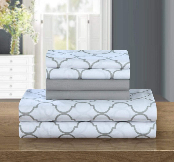 Chic Home Illusion 6 Piece Geometric Pattern Sheet And Pillowcase Set