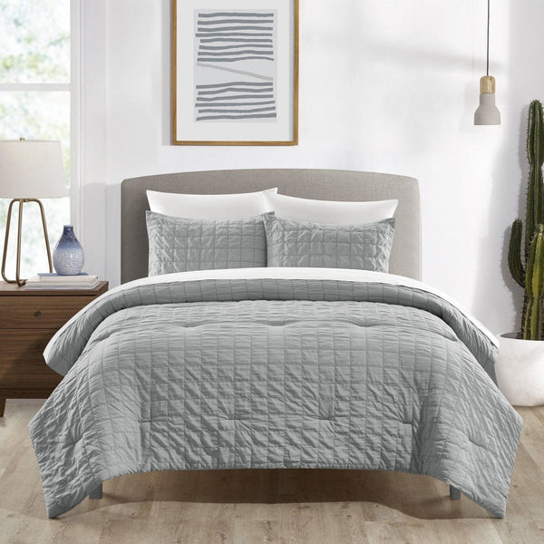 chic home Jessa 3 Piece Square Tile Pattern Comforter Set