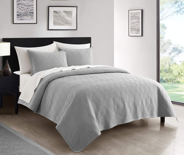 Chic Home Jessie 7 Piece Geometric Crinkle Quilt Set