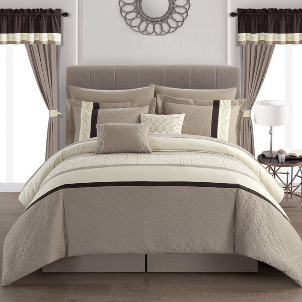 chic home Katrin 20 Piece Embroidered Comforter Set