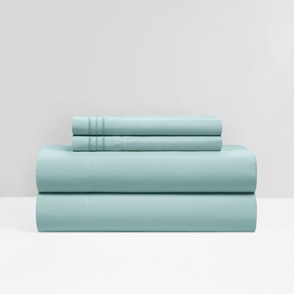 chic home Lain 4 Piece Stripe Embroidered Sheet Set