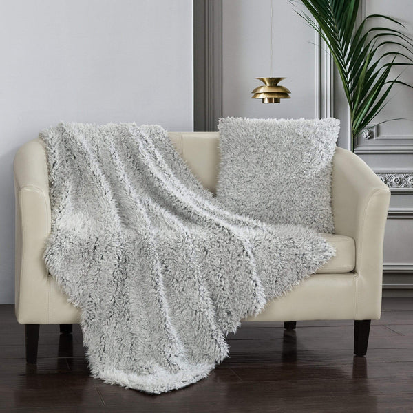 Chic Home Lambs Hill Faux Fur Throw Blanket And Pillow