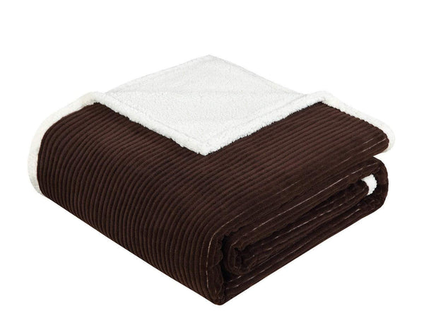 Chic Home Lancy Blanket 3 Piece Set Ultra Plush Micro Mink Sherpa Lined Textured Bedding