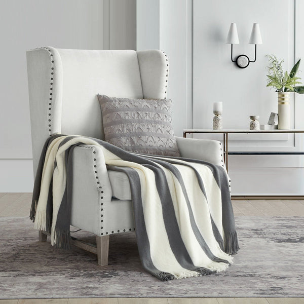 Chic Home Lasko Faux Cashmere Striped Throw Blanket