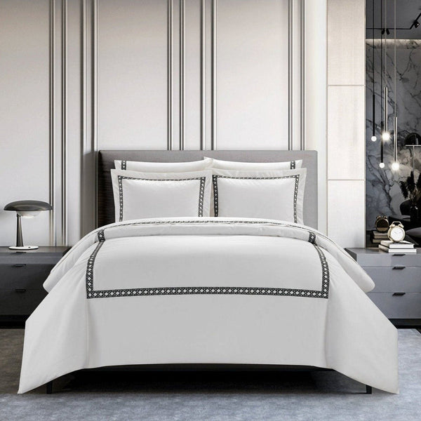 chic home Lewiston 3 Piece Cotton Blend 1500 TC Duvet Cover Set