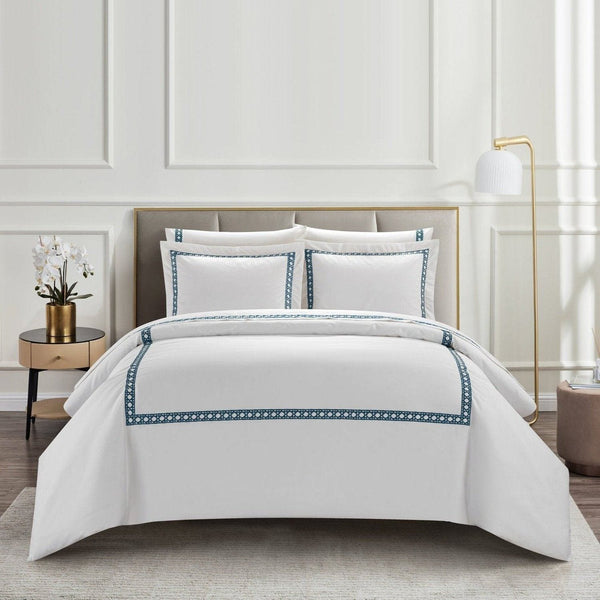 chic home Lewiston 7 Piece Cotton Blend 1500 TC Duvet Cover Set