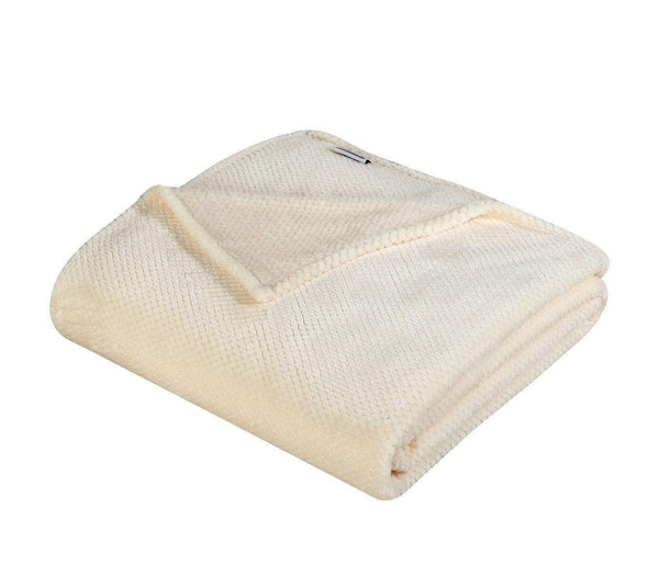 Chic Home Luxembourg 3 Piece Blanket Set Ultra Plush Micro Mink Waffle Textured Bedding