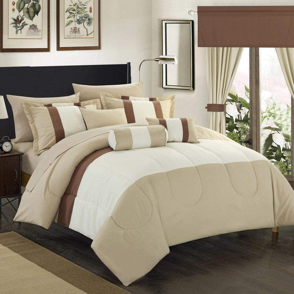 Chic Home Mackenzie 20 Piece Color Block Comforter Set