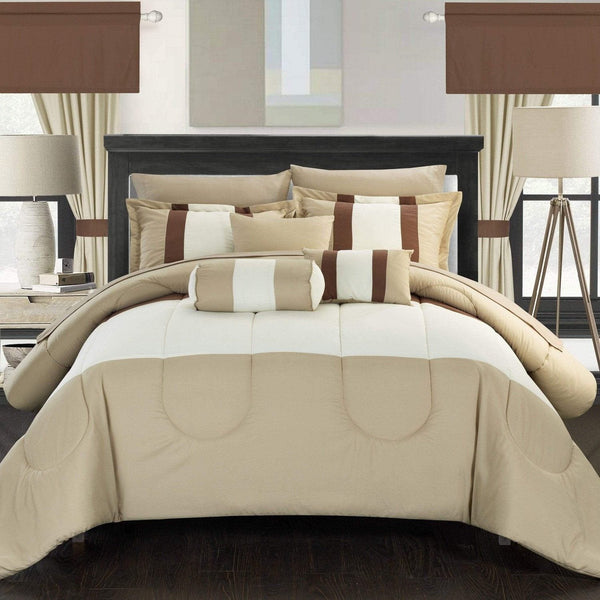 chic home Mackenzie 20 Piece Color Block Comforter Set