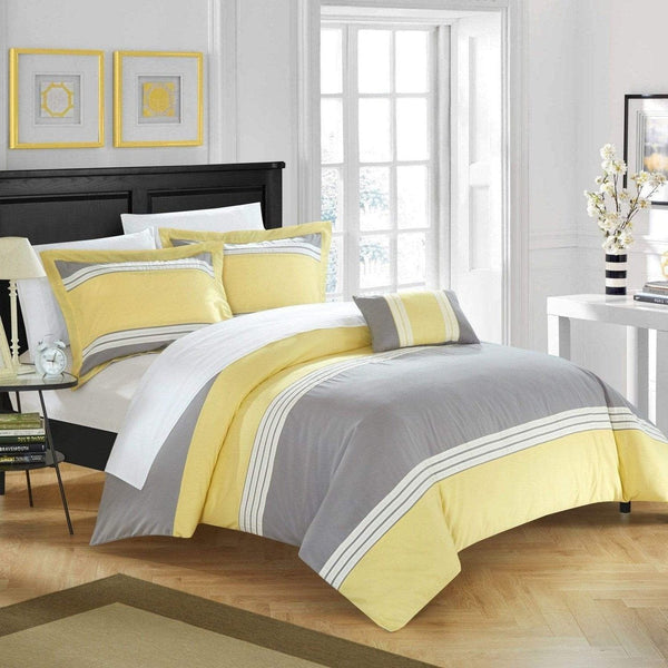 Chic Home Madison 8 Piece Color Block Duvet Cover Set