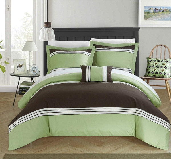 Chic Home Madison 8 Piece Color Block Duvet Cover Set