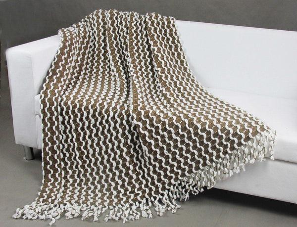 Chic Home Maisie Throw Blanket Two Tone Chenille Acrylic Design