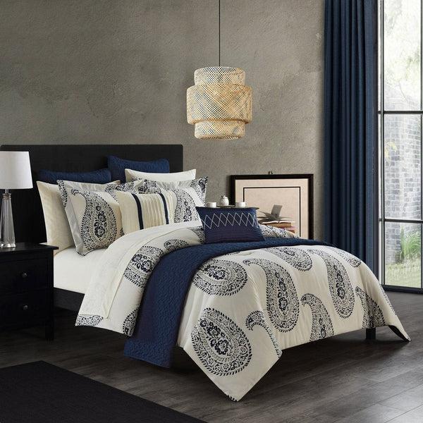 Chic Home Maison 12 Piece Paisley Comforter And Quilt Set